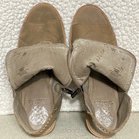 Vince Camaro Women's Taupe Leather Karinta Open Toe Booties Shoes SZ US 10 - Picture 5 of 10